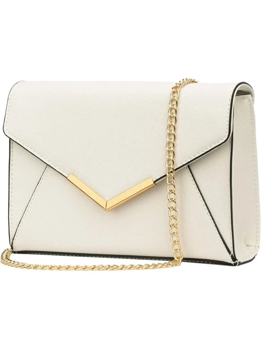 👜 Women's White Faux Leather Evening Handbag Party Wedding Prom Clutch Purses